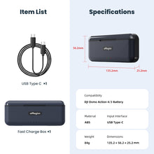 Load image into Gallery viewer, For DJI Action 4 / 3 aMagisn Fast Charge Charging Box Charger Sports Camera Accessories, For DJI Action 4 / 3