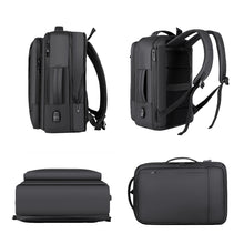 Load image into Gallery viewer, Expandable Business Waterproof Laptop Backpack With USB Port