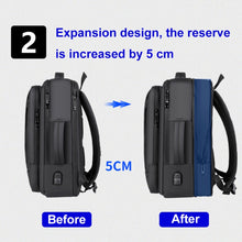Load image into Gallery viewer, Expandable Business Waterproof Laptop Backpack With USB Port