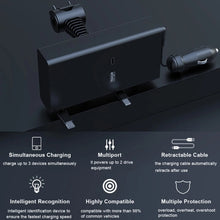 Load image into Gallery viewer, Car Cigarette Lighter Rear Seat Retractable Dual-Wire Charger, Car Charger