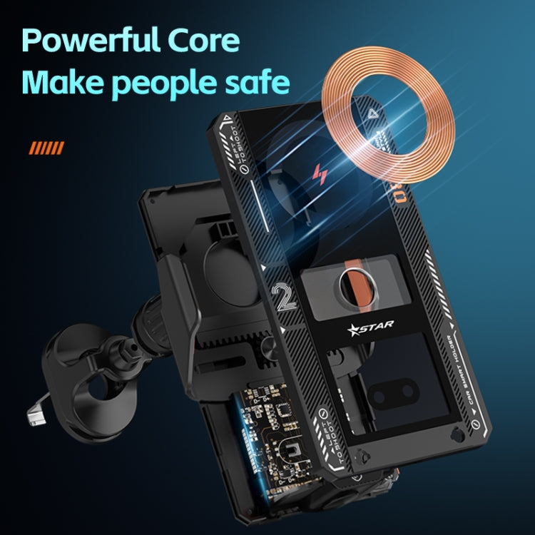 15W QI Protocol Wireless Car Charger Smart Induction Phone Holder, Black, Silver