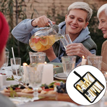 Load image into Gallery viewer, Portable Stainless Steel Cutlery Set Outdoor Picnic Knife And Fork Tool With Storage Bag, A Model Silver, A Model Gold, A Model Black, B Model Silver, B Model Gold, B Model Black, C Model Silver, C Model Black