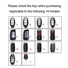 Load image into Gallery viewer, For Nissan Car Key Cover Keychain Anti-lost Number Plate, A, B, C, D, E, F, G, H, I2, I3, I3 One-button Start, I4, X, Y