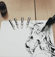 Load image into Gallery viewer, Calligraphy Pen Set Inclined Bar Dip Pen Manga Cartoon Pen With 5 Pen Nib