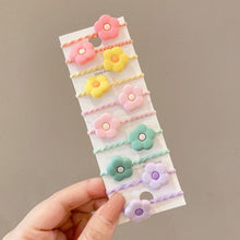 Load image into Gallery viewer, 10pcs /Set Children Lovely Hair Bands Ring Baby Small Unbreakable Hair Headband, Flowers 1, Avocado, Fruits And Vegetables, Flowers 2, Colorful Eight Petal Flowers, Pink Candy, Frog Animals, Ice Cream, Watermelon Fruits, Transparent Daisies, Cream Colo...