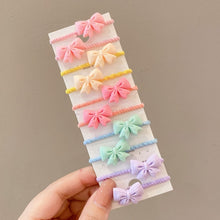 Load image into Gallery viewer, 10pcs /Set Children Lovely Hair Bands Ring Baby Small Unbreakable Hair Headband, Flowers 1, Avocado, Fruits And Vegetables, Flowers 2, Colorful Eight Petal Flowers, Pink Candy, Frog Animals, Ice Cream, Watermelon Fruits, Transparent Daisies, Cream Colo...