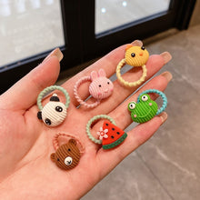 Load image into Gallery viewer, 10pcs /Set Children Lovely Hair Bands Ring Baby Small Unbreakable Hair Headband, Flowers 1, Avocado, Fruits And Vegetables, Flowers 2, Colorful Eight Petal Flowers, Pink Candy, Frog Animals, Ice Cream, Watermelon Fruits, Transparent Daisies, Cream Colo...