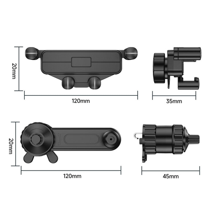 Car Mobile Phone Holder Navigation Air Outlet Support Fixed Bracket, Extension Pole, Triangular Hook, Metal Hook