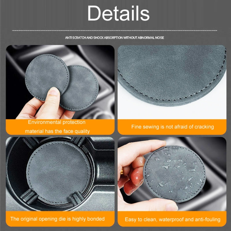2pcs/ Set Car Suede Anti-Slip Water Coaster Car Interior Decoration