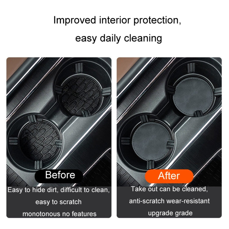 2pcs/ Set Car Suede Anti-Slip Water Coaster Car Interior Decoration