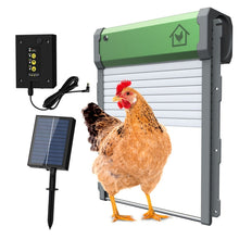 Load image into Gallery viewer, Solar Powered Automatic Chicken Coop Door 4 Modes Automatic Chicken Door with Remote Control, Solar