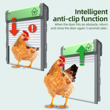 Load image into Gallery viewer, Solar Powered Automatic Chicken Coop Door 4 Modes Automatic Chicken Door with Remote Control, Solar