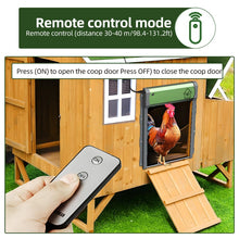 Load image into Gallery viewer, Solar Powered Automatic Chicken Coop Door 4 Modes Automatic Chicken Door with Remote Control, Solar