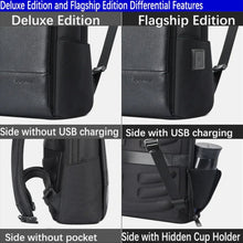 Load image into Gallery viewer, Bopai First-Layer Cowhide Business Commuter Waterproof And Lightweight Laptop Backpack, 61-122731, 61-122721