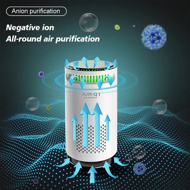 Car Negative Ion Air Purifier Odor Removal Aromatherapy, Black, White