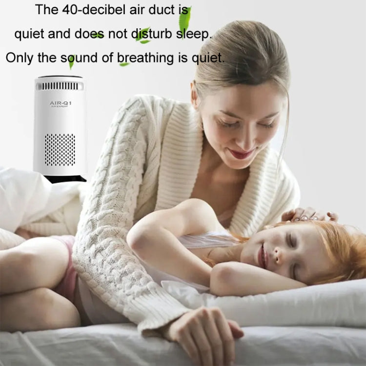 Car Negative Ion Air Purifier Odor Removal Aromatherapy, Black, White