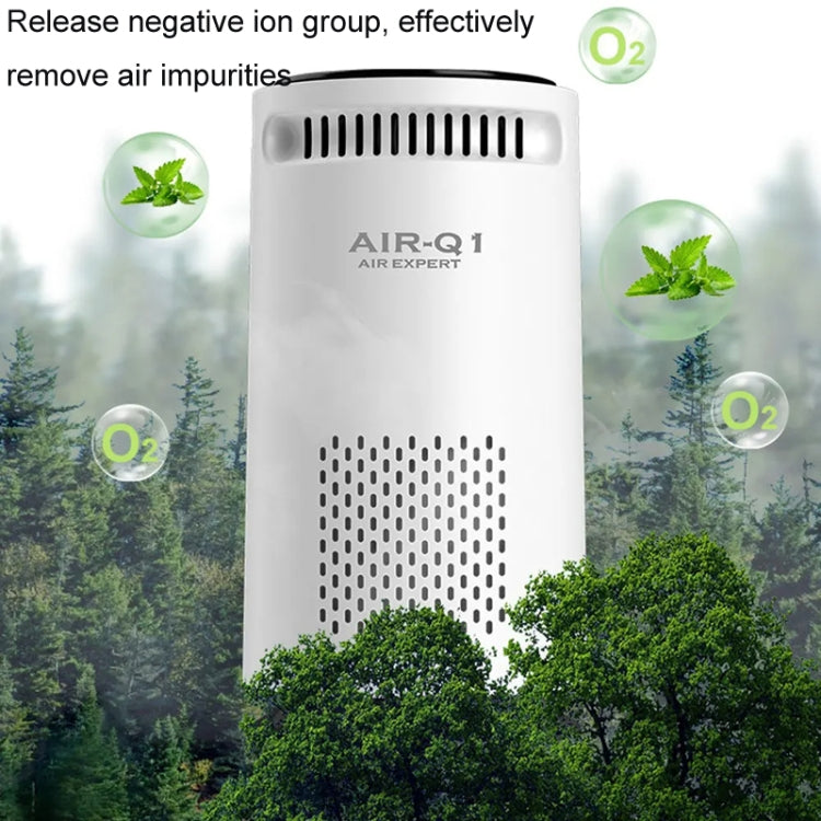Car Negative Ion Air Purifier Odor Removal Aromatherapy, Black, White