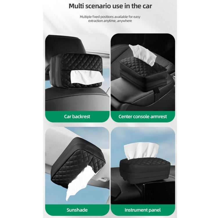 Car Sun Visor Armrest Box Back Hanging Tissue Box, Black, Beige, Brown