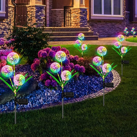 Dandelion Lawn Ground Plug Light Decoration Outdoor Solar LED Garden Lights, 3 Head