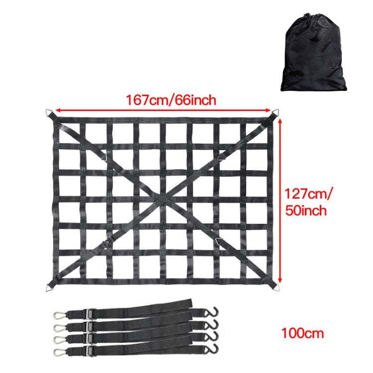 Truck Bed Cargo Net Pickup Bed Netting Strap, 167x127cm, 208x127cm