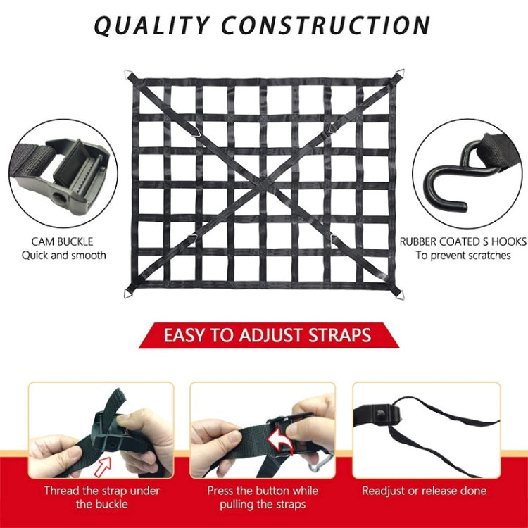 Truck Bed Cargo Net Pickup Bed Netting Strap, 167x127cm, 208x127cm