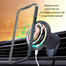 Load image into Gallery viewer, Magsafe 15W Magnetic Colorful Light Wireless Charging Mobile Phone Holder, A9 Air Outlet Dark Gray, A9 Air Outlet Silver, A9 Adhesive Dark Gray