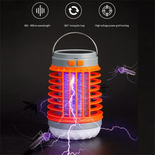 Load image into Gallery viewer, E-SMARTER W890-1 Solar LED Electric Shock Mosquito Light Outdoor USB Rechargeable Lighting Mosquito Trap, Orange, Blue