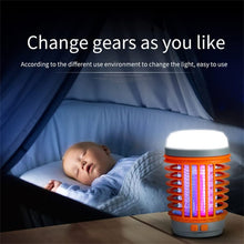 Load image into Gallery viewer, E-SMARTER W890-1 Solar LED Electric Shock Mosquito Light Outdoor USB Rechargeable Lighting Mosquito Trap, Orange, Blue