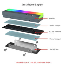 Load image into Gallery viewer, COOLMOON CM-M2A M.2 2280 Solid State Drive Cooler 5V ARGB Hard Drive Heatsink, CM-M2A