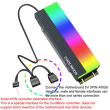 Load image into Gallery viewer, COOLMOON CM-M2A M.2 2280 Solid State Drive Cooler 5V ARGB Hard Drive Heatsink, CM-M2A