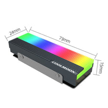 Load image into Gallery viewer, COOLMOON CM-M2A M.2 2280 Solid State Drive Cooler 5V ARGB Hard Drive Heatsink, CM-M2A