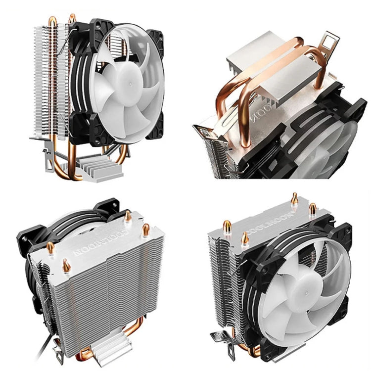 COOLMOON Frost Double Copper Tube CPU Fan Desktop PC Illuminated Silent AMD Air-Cooled Cooler, P2 Magic Moon Edition Single Fan, P22 Magic Moon Edition Double Fan, P2 Streamline Edition Single Fan, P22 Streamline Edition Double Fan