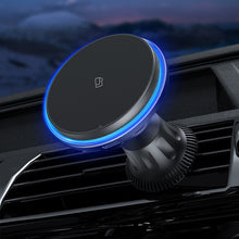 Load image into Gallery viewer, Car Magnetic Wireless Charging Cell Phone Holder With Ambient Light, Blue Light, Colorful Light