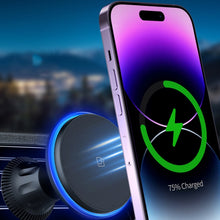 Load image into Gallery viewer, Car Magnetic Wireless Charging Cell Phone Holder With Ambient Light, Blue Light, Colorful Light
