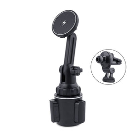 Car Water Cup Holder MagSafe Wireless Charging Bracket, Black