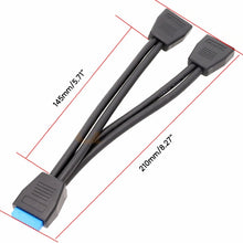 Load image into Gallery viewer, Computer Motherboard 19 Pin USB3.0 One To Two Extension Cable, 21cm 19Pin