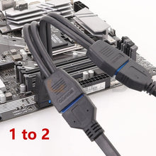 Load image into Gallery viewer, Computer Motherboard 19 Pin USB3.0 One To Two Extension Cable, 21cm 19Pin