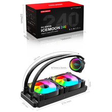 Load image into Gallery viewer, COOLMOON CM-YM-240T Digital ARGB Lens Edition Integrated Water Cooling CPU Cooler Temperature Display CPU Fan, CM-YM-240T