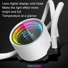 Load image into Gallery viewer, COOLMOON CM-YM-240T Digital ARGB Lens Edition Integrated Water Cooling CPU Cooler Temperature Display CPU Fan, CM-YM-240T