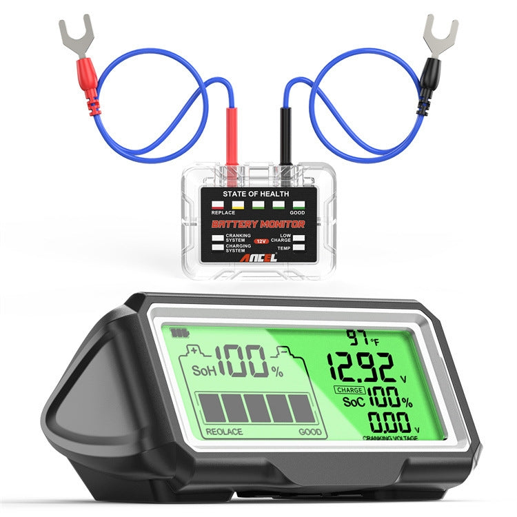 ANCEL 12V LED Car Battery Tester SOH/SOC Rechargeable Battery Analysis Tool, BM200 PRO