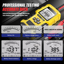 Load image into Gallery viewer, FOXSUR 12V/24V Automotive Lead-acid Battery Internal Resistance Rapid Analyzer, Yellow
