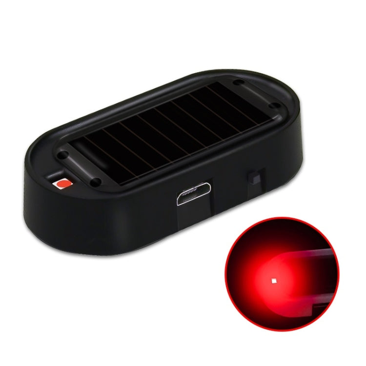 Car Solar Analog Anti-theft Device LED Warning Light, Black Shell Blue Light, Black Shell Red Light