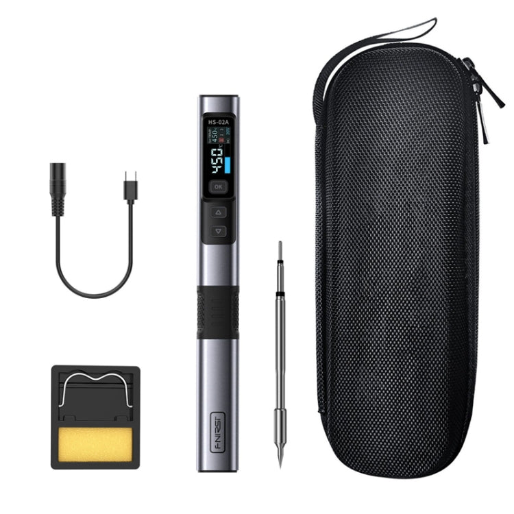 FNIRSI Portable Constant Temperature Soldering Iron Set, HS-02A Standard-B Round Tip, HS-02A Standard 6 Head, HS-02A Upgrade B+C2C Line+90W US Plug, HS-02A Upgrade B+C2C Line+100W US Plug+EU Adapter, HS-02A Upgrade 6 Head+C2C Line+90W US Plug          ...