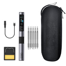 Load image into Gallery viewer, FNIRSI Portable Constant Temperature Soldering Iron Set, HS-02A Standard-B Round Tip, HS-02A Standard 6 Head, HS-02A Upgrade B+C2C Line+90W US Plug, HS-02A Upgrade B+C2C Line+100W US Plug+EU Adapter, HS-02A Upgrade 6 Head+C2C Line+90W US Plug          ...