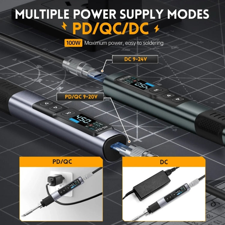 FNIRSI Portable Constant Temperature Soldering Iron Set, HS-02A Standard-B Round Tip, HS-02A Standard 6 Head, HS-02A Upgrade B+C2C Line+90W US Plug, HS-02A Upgrade B+C2C Line+100W US Plug+EU Adapter, HS-02A Upgrade 6 Head+C2C Line+90W US Plug          ...