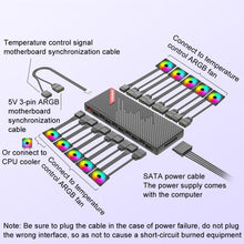 Load image into Gallery viewer, COOLMOON AM10 ARGB+PWM Dual 10 Ports Temperature Control Splitter Case Fan 5V 3Pin HUB