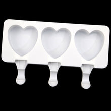 Load image into Gallery viewer, 3 Grids Heart Shape Ice Cream Model DIY Pudding Mold Without Stick, 3 Grids Heart