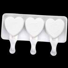 Load image into Gallery viewer, 3 Grids Heart Shape Ice Cream Model DIY Pudding Mold Without Stick, 3 Grids Heart