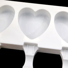 Load image into Gallery viewer, 3 Grids Heart Shape Ice Cream Model DIY Pudding Mold Without Stick, 3 Grids Heart