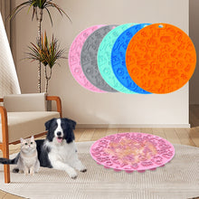 Load image into Gallery viewer, 7 Inch Pet Licking Mat with Suction Cups Non-Slip Slow Feeding Mat for Dogs &amp; Cats, Grey, Mint Color, Blue
